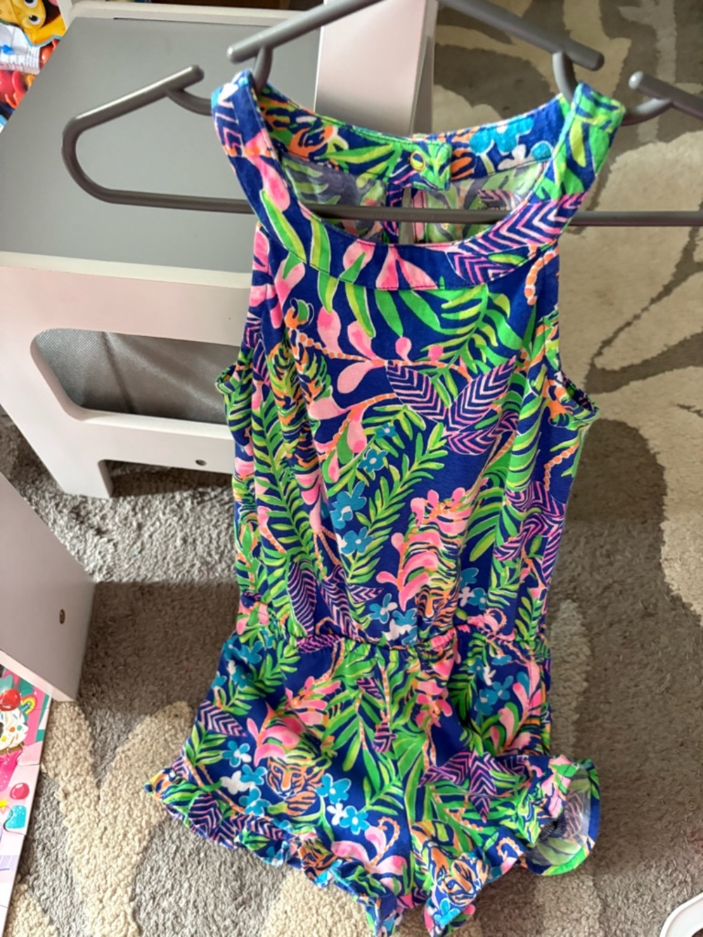 Lilly Pulitzer Toddler Girls Vibrant Pink & Blue Printed Sundress (5) - Picture 6 of 10